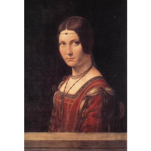 High quality Oil painting Canvas Reproductions Portrait of an Unknown Woman (La Bell by Leonardo Da Vinci Painting hand painted