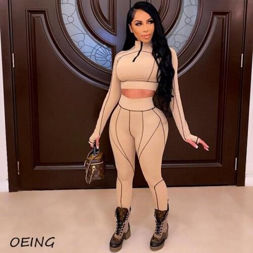 Womens Tights Jogging Suits Seamless Yoga 2 Piece Sets Long Sleeve Crop Tops and Leggings Workout Sets