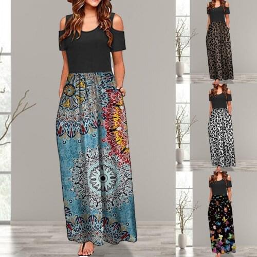 Hot Sales Women Dress Leopard Print Slim Summer Butterflies Short Sleeve Round Neck Dress for Dating