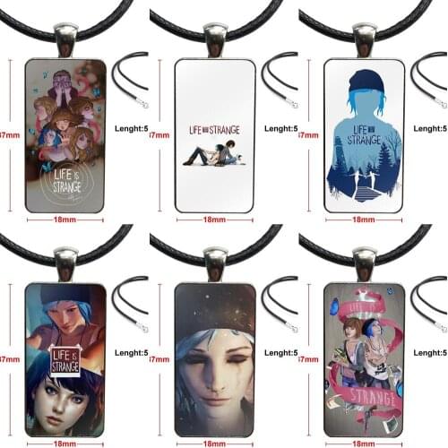 Life Is Strange Flexibles For Girls Statement Maxi Fashion Glass Cabochon Pendant Rectangle Necklace Choker Necklace Jewelry