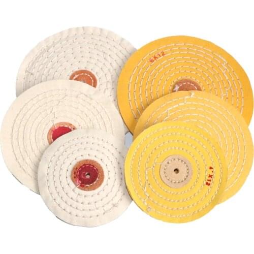 1pc Cotton Polishing Wheels 4" /5"/6“ Cloth Buffing Wheel Grinder for Jewelry Wood Metal Polishing Abrasive Tools 5mm Hole