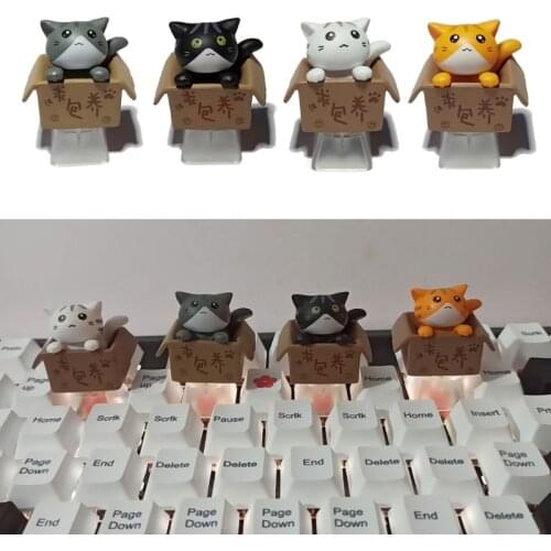 1Pc DIY ABS Cute Cartoon Cat Custom Keycap Bottom Backlit Keycaps Gift For Cherry MX Mechanical Keyboard Key Cap R4 Height OEM