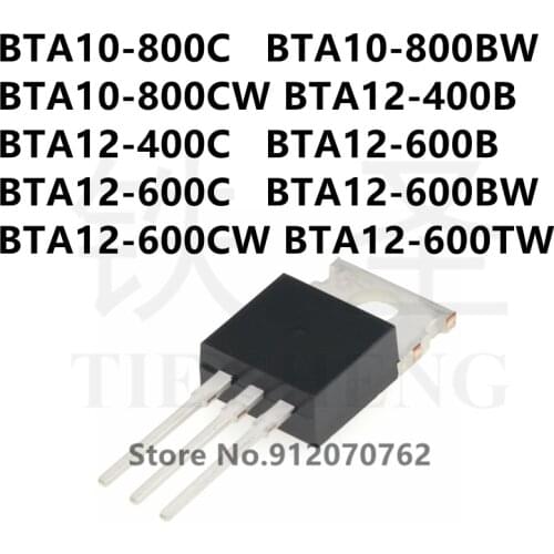 10PCS BTA10-800C BTA10-800BW BTA10-800CW BTA12-400B BTA12-400C BTA12-600B BTA12-600C BTA12-600BW BTA12-600CW BTA12-600TW TO-220
