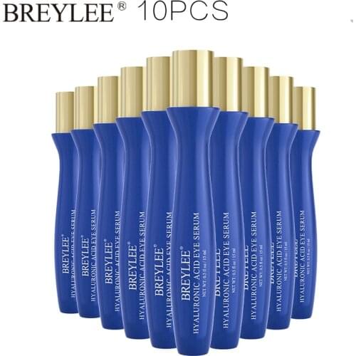 10pcsBREYLEE Hyaluronic Acid Eye Serum Anti Wrinkle RemoveEyesBag Moisturizer Anti-Aging Anti-PuffinessEye Massage Roller Cream