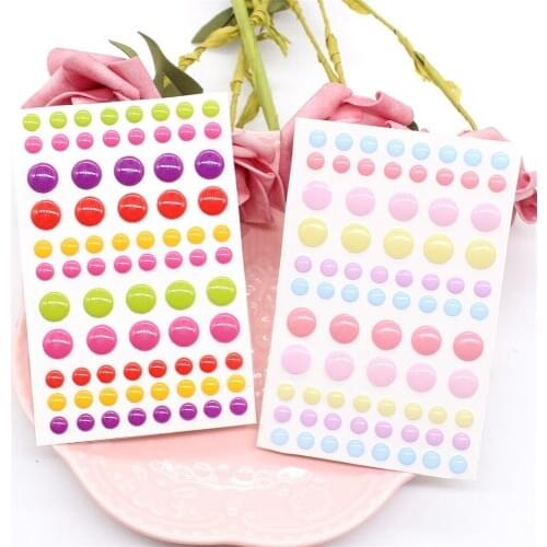 2pcs/set Sugar Sprinkles Self- adhesive Enamel Dots Resin Sticker for Scrapbooking/ DIY Crafts/ Card Making Decoration