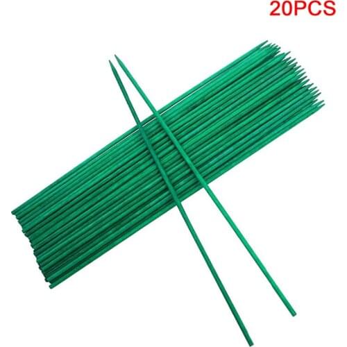 20Pcs Green Wood Plant Stake Green Bamboo Sticks Floral Plant Support Stakes