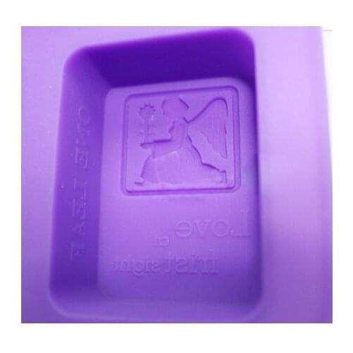 Love At First Sight 4-cavity Rectangular Angel Soap Mold Silicone Moulds Candle Making for Homemade Craft