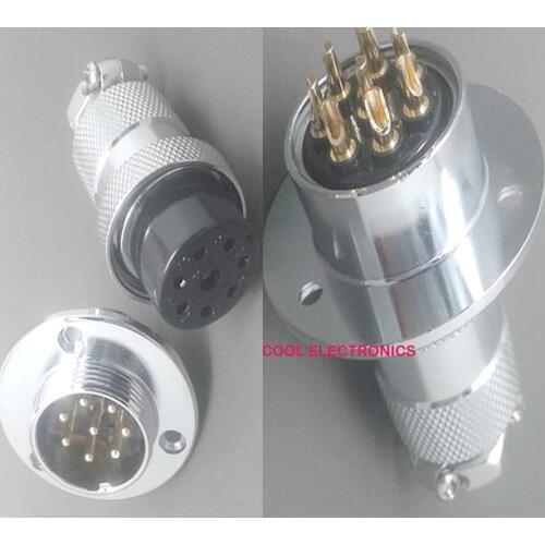 5 Pair (10pcs) 8P 8 pin 25mm GX25 Flange Air Aviation Plug Male & Female Wire Panel Metal Connector Socket GX25-8