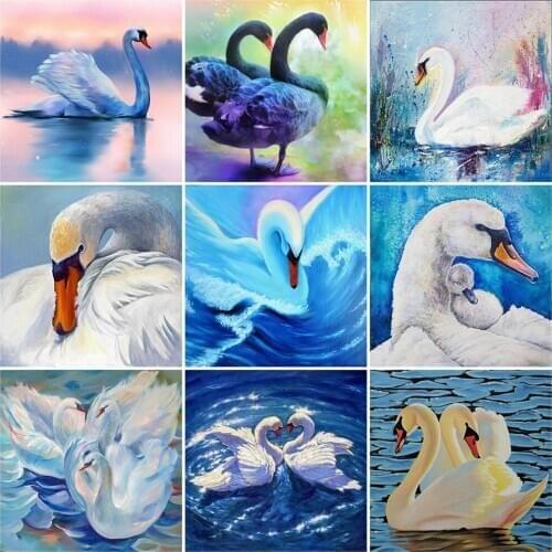 Diamond Painting 5D Swan Full Drill Square Diamond Embroidery Animal Cross Stitch Beaded Kits DIY Rhinestones Wall Art