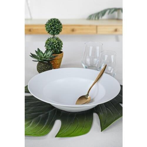 Mat White Delta Pasta Plate 26 Cm 4 pieces mailed