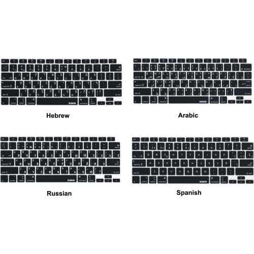 XSKN Hebrew/Arabic/Russian/Spanish Silicone Keyboard Cover Skin for 2020 MacBook Air 13.3" with Touch ID A2179 US Version