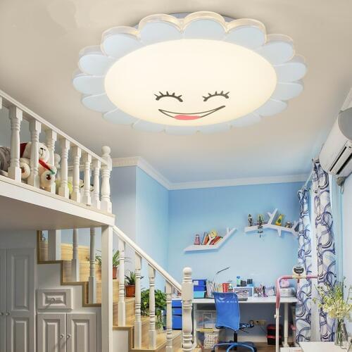 Childrens room sunflower boy room Girl Bedroom warm and simple creative round LED ceiling lamp LO827