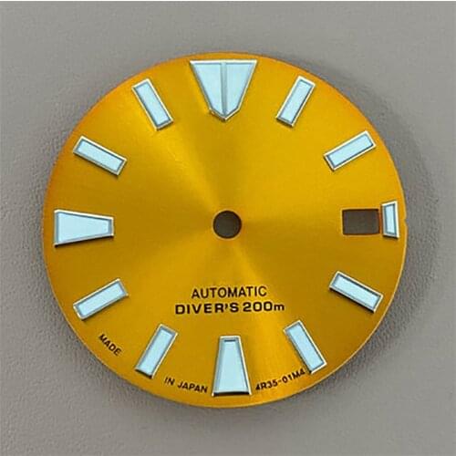 For NH35 Watch Dial Green Luminous Dial 28.5mm Watch parts Movement