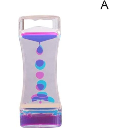 Double Color Sand Hourglasses Floating Oil Liquid Visual Motion Clock Decoration Home Timer Desk Ornament Acrylic Glass U9F7