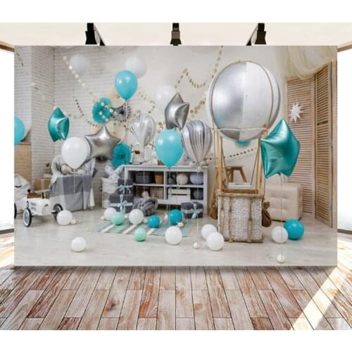 Birthday Backdrop Photocall Flower Balloon Glitters Photography Prop Party Photographic Background For Photo Studio