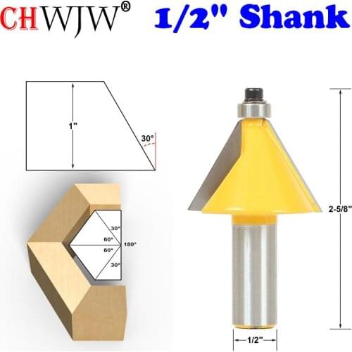 1pc 30 Degree Chamfer & Bevel Edging Router Bit - 1/2" Shank - Chwjw 13905 woodworking cutter woodworking bits