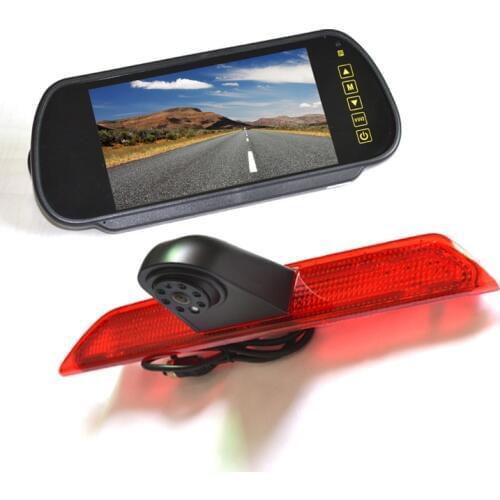 Vardsafe VS868K | Brake Light Reverse Backup Camera + 7 Inch Clip-on Rear View Mirror Monitor for Ford Transit Van (2014-2018)