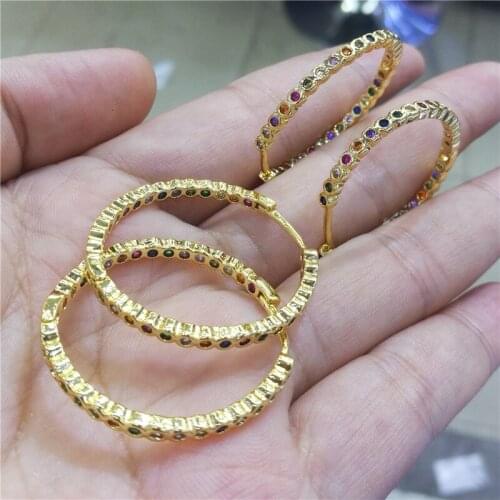 Hot 5pairs/lot Beautiful Rainbow Big Loop Women Earring Jewelry Ear Fashion accessories