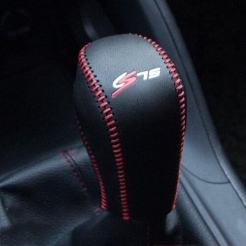 Lsrtw2017 auto styling cowl leather car gear lever cover for changan cs75 2013 2014 2015 2016 2017 shift knob accessories