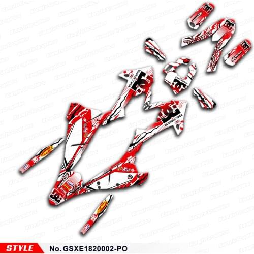 Aftermarket MX Decals for GAS GAS EC XC 200 250 300 ECRANGER SIX DAYS ENDURO GP 2018 2019 2020, Style No. GSXE1820002-PO