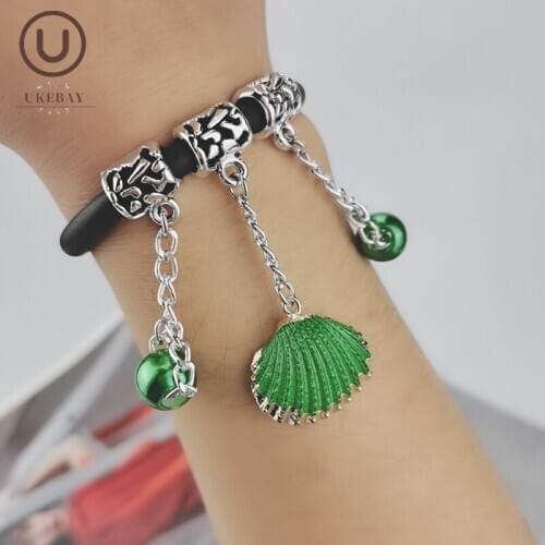 UKEBAY New Pearl Shell Bangles Designer Handmade Jewelry Women Goth Bracelets Adjustable Chain Charm Bracelet Party Accessories