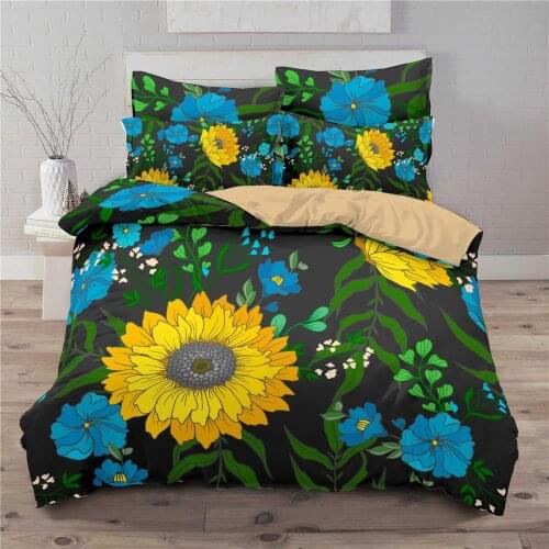 Sunflower Printed 3D Bedding Set 2/3 Pc Single Twin Full Queen Double Quilt Cover Duvet Cover King Size Cartoon