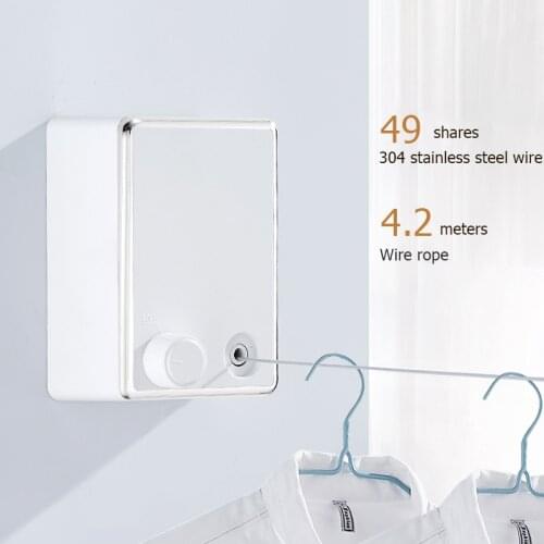 Clothes Line Dryer Bathroom Accessories Drying Rack White/Black/Golden Clothesline Rack Extendable Laundry Hanger Clothes Rope