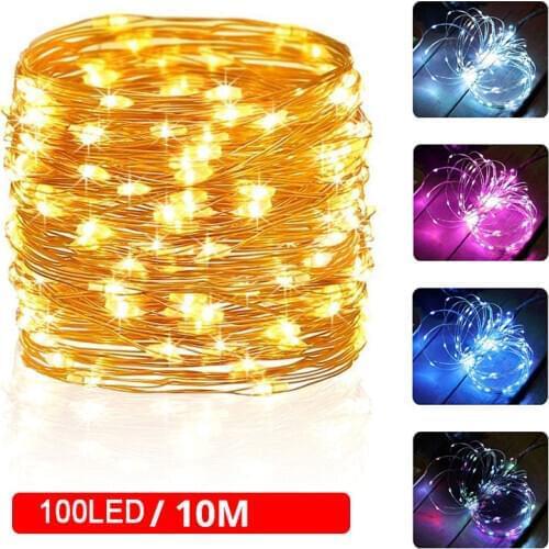 10M 100 LED Starry String battery Lights Fairy Micro LED Transparent Copper Wire for Party Christmas Wedding Party outdoor