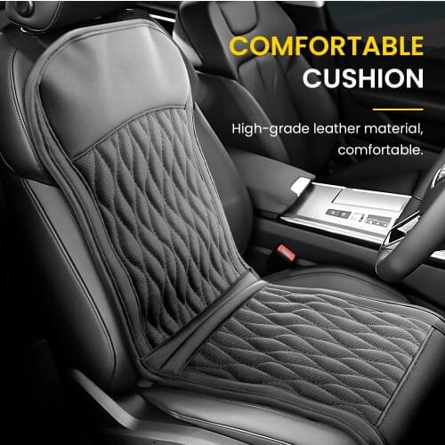 12V Cooling Auto Seat Cushion Cover Breathable Nappa Leather Ventilated Car Seat Cushion+3 Adjustable Wind Speed Seat Protector