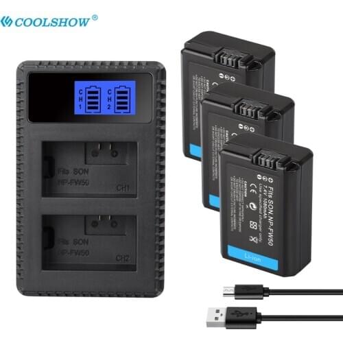 NP-FW50 NP FW50 1080mAh Camera Battery Charger For Sony Alpha a3000 a5000 a6000 a6300 a6500 a7 a7rii Alpha 7R a7R Alpha 7S a7S