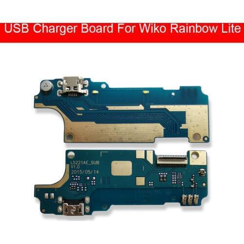 USB Plug Charger Jack Board For Wiko Rainbow Lite Usb Charging Port Dock Connector Flex Cable Phone Replacement Repair Parts