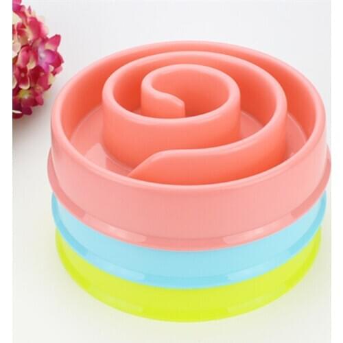 Pet Dog Cat Interactive Slow Food Bowl 1Pc Anti Slip Gulp Feeder Healthy Bloat Dish For Pet Feeding Tools