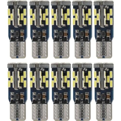 10Pcs Car Canbus W5W T10 LED Bulbs 30SMD 4014 Auto LED Interior Light Car Turn Side Bulbs Super Bright Reading Dome White Light