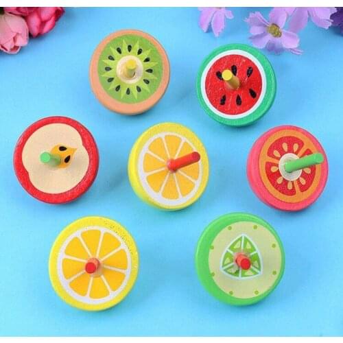 10PCS Kids Fruit Theme Party Favor Wooden Gyro Kids Happy Birthday Party Gift Baby Shower Girl Boy Favor Cute Souvenir
