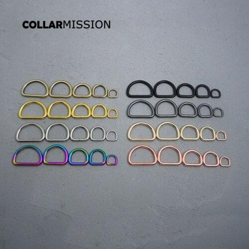 20pcs/lot Non-welded nickel plated hardware D ring for garment luggage backpack cat dog collar accessory 8 Colours 10 to 30mm