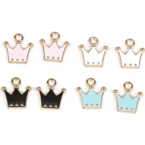 2020 New Arrival 10x11mm trendy Korean Style Crown Drop Oil Zinc Alloy Charming Pendant for Earrings Bracelet DIY Handmake