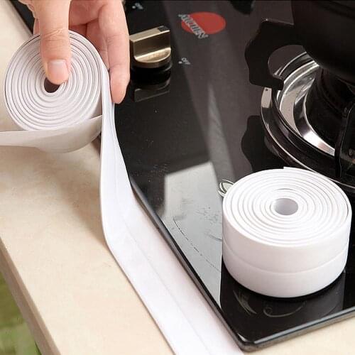 320x2.2cm Kitchen Bathroom Wall Sealing Tape PVC Waterproof Mildew Proof Sink Joint Crevice Sticker Corner Stick Strip
