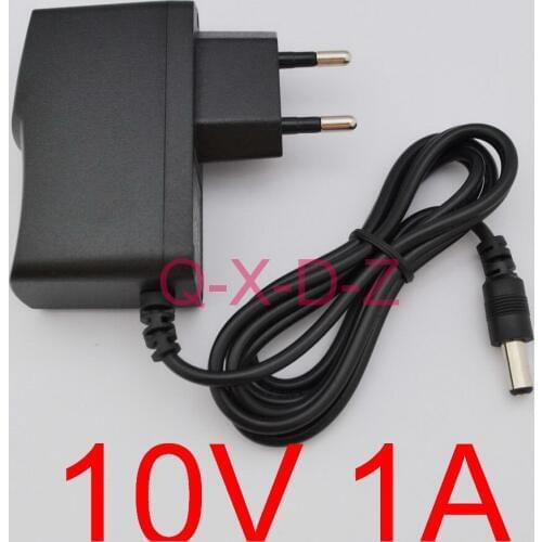50PCS High quality AC 100V-240V Converter Switching power adapter DC 10V 1A 1000mA Supply EU Plug DC 5.5mm x 2.1-2.5mm