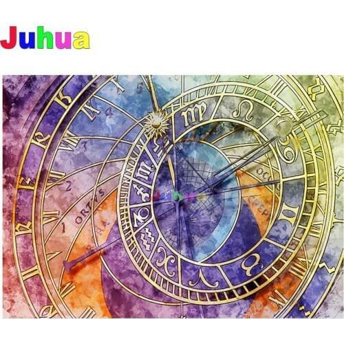 5D Diy Diamond Painting Color Clock diamond Mosaic Embroidery Cross Stitch Full Square Round Drill Wall Sticker Handmade Paintin