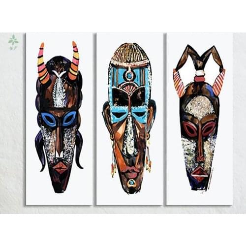 African Tribal Mask Interior Design Art Canvas Print Afro Face Poster Decoration