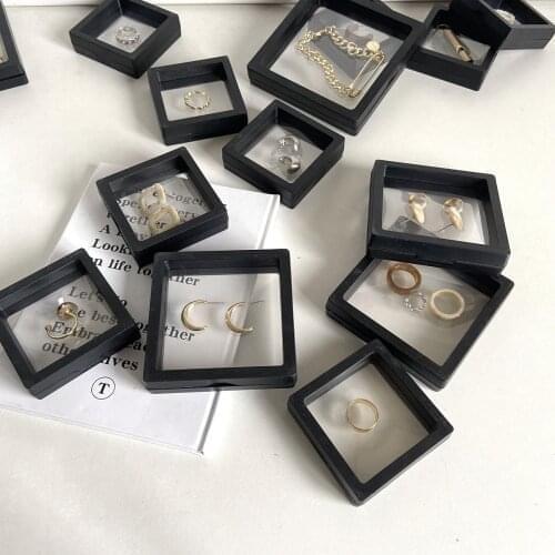 Acrylic Transparent Jewelry Box Earrings Jewelry Storage Jewelry Display Frame Sealed Anti-Oxidation Film Suspension Box Storage