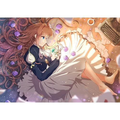 5D Diamond Embroidery Violet Evergarden Cross Stitch Painting Japanese Anime Role Home Decor Full Round Drill Picture Wall Art