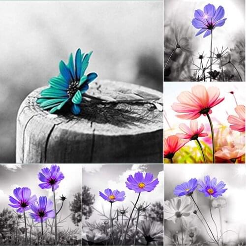 5D DIY Diamond Painting Scenery Cross Stitch Fresh Flowers Diamond Embroidery Full Square Round Drill Home Decor Manual Art Gift