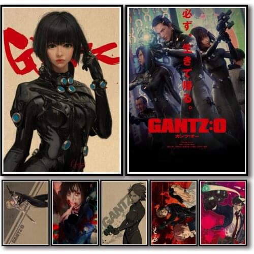 WTQ Anime Retro Poster Gantz Canvas Painting Anime Posters Wall Decor Poster Wall Art Picture for Living Room Decor Home Decor