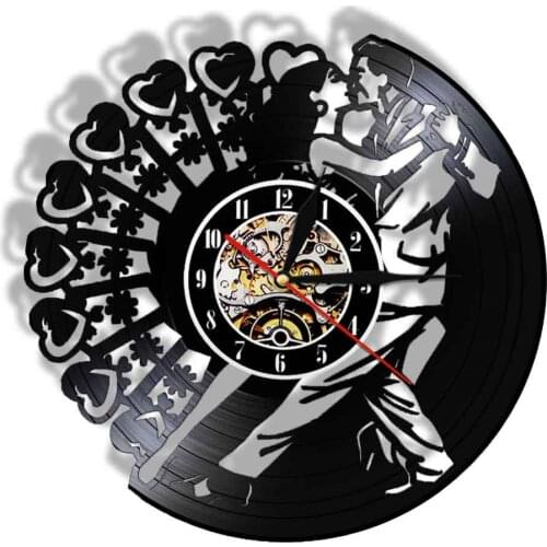 Tango Dance Vintage Vinyl LP Record Wall Clock Argentine Tango Zealous Dancing Wall Watch With LED Backlight Art-Wall Decoration