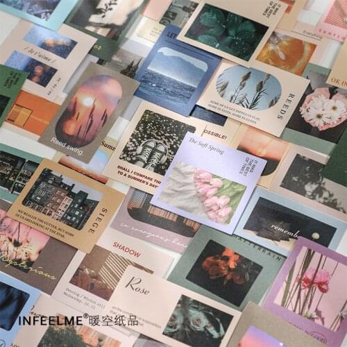 20 Pcs Landscape IIllustration Memo Pad Kawaii Special Paper Material Decoration Background Journal Scrapbook Sticker Accessorie