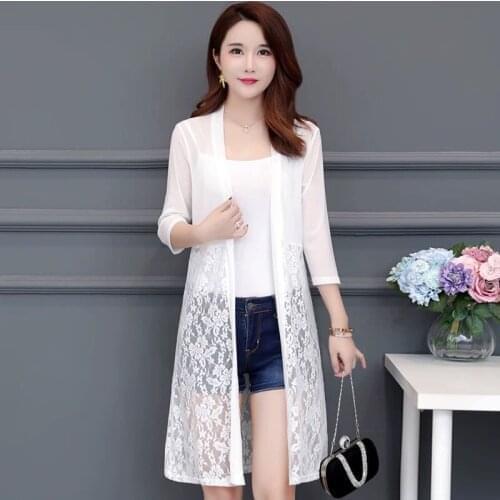 Big Size 5XL Spring Women Summer Blouse Shirt Female Lace Mesh Patchwork Cardigan Elegant Long Sleeve Solid Office Shirts Tops