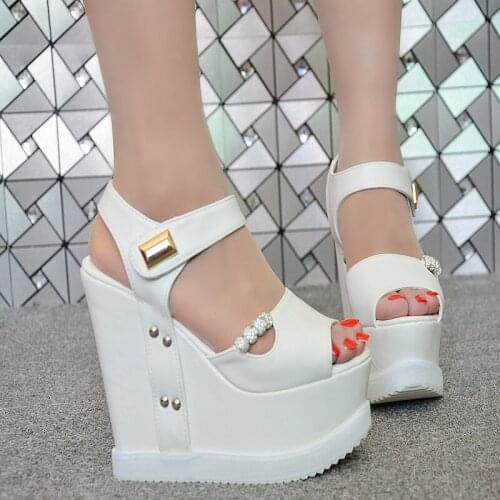 15 Cm High Heels Sandals Women Wedges Platform Sandals Open Toe Shoes women sandals