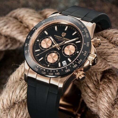 PAGANI DESIGN New Luxury Men Watch Chronograph Silicone Watch Men Quartz Fashion Top Brand Sapphire Watches For Men Reloj Hombre