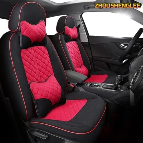 ZHOUSHENGLEE Custom FLAX car seat covers For Toyota 86 Previa Sienna Venza Fortuner Fj CRUISER MARK IZOA Avalon YARiS Verso VIOS